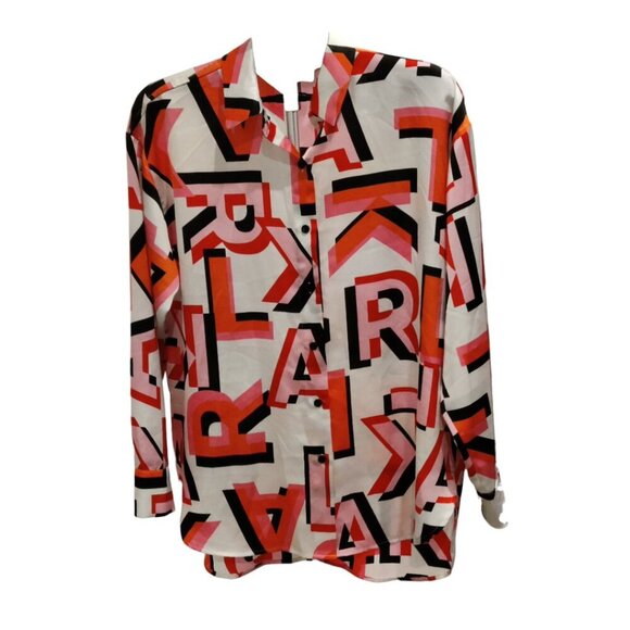 Karl Lagerfeld Geometric Blouse Size M - Picture 2 of 5